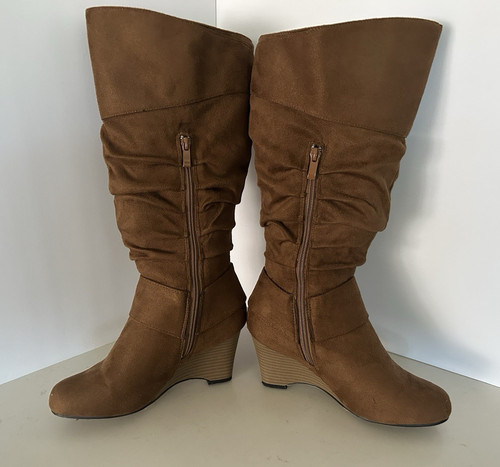 Women brown suede knee high - women's,